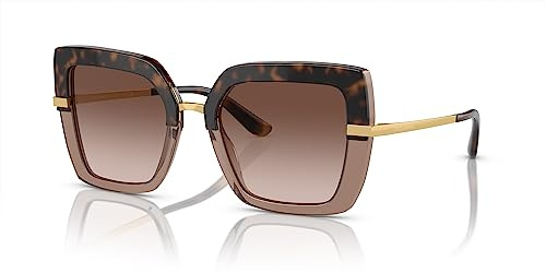 Dolce & Gabbana HALF PRINT DG 4373 Damsolglasögon HAVANA BROWN/BROWN SHADED 52/21/140