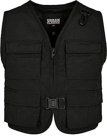 Urban Classics Damen Ladies Short Tactical Vest Jacke, Black, L
