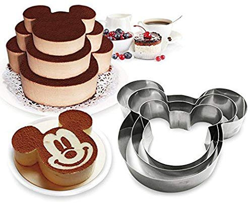 Emporte-pièces pour gâteaux Mickey Mouse en acier inoxydable 3 x 6 cm/8 cm/10 cm