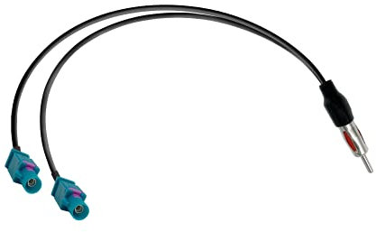 Vecys Adaptador Divisor Dab Enchufe DIN a Doble Fakra Z Antena Radio Automóvil Cable Divisor Fakra Z a Enchufe DIN a Cable RG174 15.35in 39cm para Antena Radio Automóvil Am/FM Dab