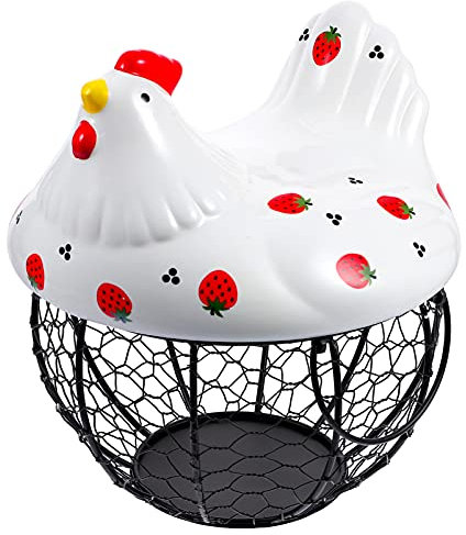 Cabilock Cesta De Hierro para Huevos Cesta De Frutas y Verduras Diseño Creativo
