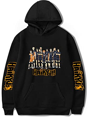 LKY STAR Haikyuu Merch Sweatshirt für Jungen Mädchen Anime Karasuno Hoodie Herren Damen Cosplay Kapuzenpullover XXS-4XL