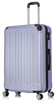 Flexot® Flex-2045 Koffer (16 Farben zur Auswahl) Zwillingsrollen Reisekoffer Trolley Hartschale (XL, Flieder)