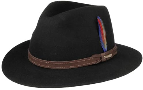 Stetson Roverton Traveller Wollhut Einfarbiger Vielseitiger Filzhut Made in EU Damen Herren Ganzjährig