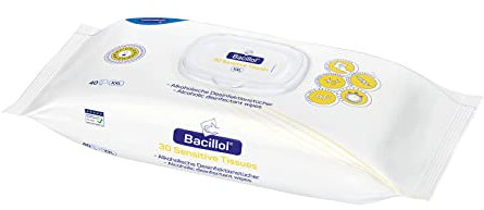 Bacillol 30 Sensitive Tissues: Materialschonende Schnell-Desinfektionstücher zur Desinfektion sensibler Oberflächen im handlichen Flowpack, 40 XXL Tücher