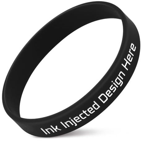 Muka 100 PCS Braccialetti in Silicone Personalizzati, Braccialetti in Gomma iniettata con Inchiostro inciso per Supporto Motivazionale per Raccolte Fondi