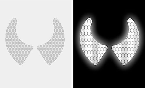 FM2018XSL Autocollants Stickers Réfléchissants pour Casque Moto Déco Blanc plusieurs Couleurs (Une paire de Cornes Blanc 3.6x5cm)
