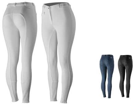 NETPROSHOP Damen Baumwoll Reithose Atmungsaktiv mit Silikon Grip Vollbesatz Gr. 34-46