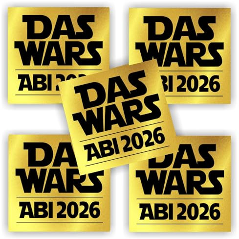 5 Aufkleber Flaschenetikett Etikett Abi Abitur Reifeprüfung DAS WARS 2026