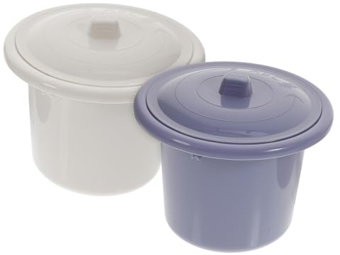 FRCOLOR 2pièces Pot De Chambre Plastique Avec Couvercle Étanche Urinoir Compact Pour Adultes Et Garçon Fille Facile à Nettoyer Et Portable Lot De Couleurs Aléatoires
