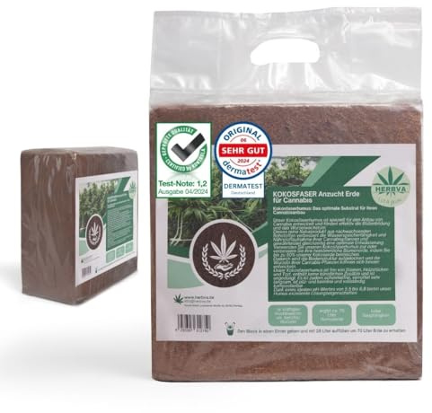Cannabis Erde - Herbva Growerde 140L (2X 5kg) | Hochwertige Kokosfaserhumus für Indoor & Outdoor, Hanferde, Professioneller Growmix | Ideal für Hanf & Cannabis Anbau | Erde für Cannabis Pflanzen