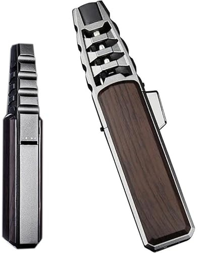 Fireblaze Electric Lighter,Fire Blaze Lighter, Brightfire Rechargeable Torch Lighter, Brightfire Lighter,Refillable Kitchen Cooking Bright Fire Butane Lighter with Safety Lock for BBQ, Baking(Chrome)