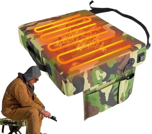 Generisch Beheiztes Sitzkissen Camping, Beheiztes Jagdsitzkissen - Stadionsitze,Camouflage beheiztes Kissen, tragbar zum, Konzert, Tribünen, Camping,