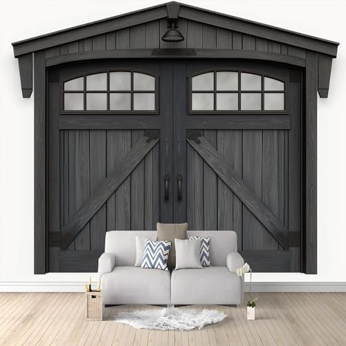 Fototapete Schlafzimmer Retro-Holztür Grau 400x280 cm 3D Druck Vliestapete, Wandtapete Wandbilder, für Wohnzimmer, Kinderzimmer, TV Hintergrund Vlies Tapete