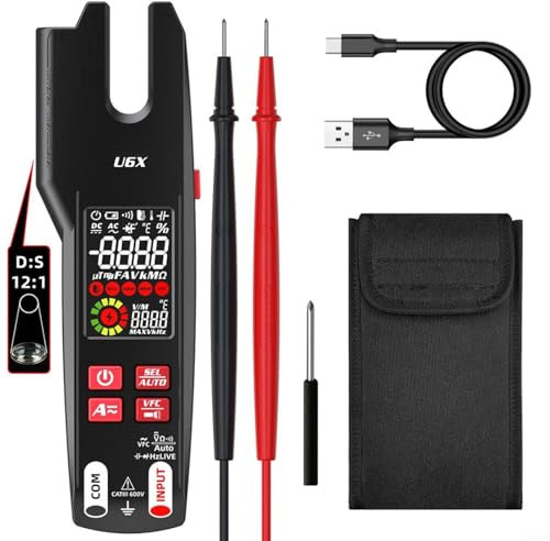 HOHOVYVY 1 x Clamp Ammeter, Digital Multimeter, Open Jaw Digital Multimeter, Electric Tester, Current Clamp, Smart Meter