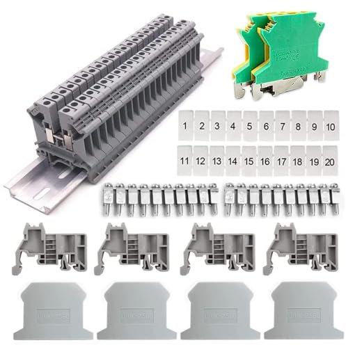 Mtlhbcg Morsetti a fila: morsetti per guide DIN UK 2,5, morsettiera elettrica per progetti di automazione, progetti fai da te