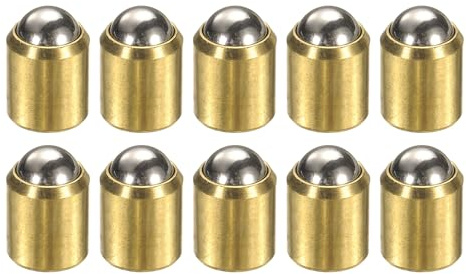 sourcing map 6pcs Ball Point Spring Plungers 10x13mm Brass No Step Positioning Beads Ball Spring Plungers Ball Catch Latch for Door Cupboard Mechanical Devices Furniture