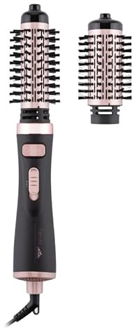 ETA Warmluftbürste Fenite I Black Edition I 1000 W I Ionisierung I 2 Geschwindigkeiten I Rotationsbürste I 2 Aufsätze Ø 38 mm, Ø 50 mm I Reiseetui