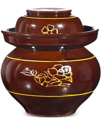 Fermentation Jars，Fermentation Crock Jar,Sauerkraut Crock,Traditional Chinese Ceramic Fermentation Crock Jar Pickling Jar With Water Seal Airlock Lid,Large Thickened Ceramic Pickle Jar Kimchi Pot Stor
