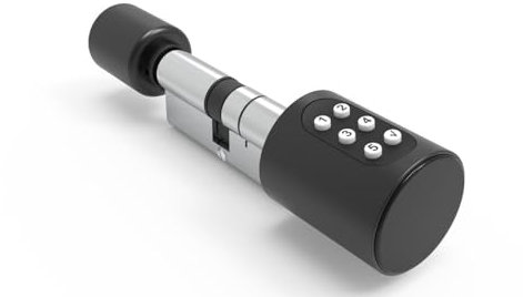 Smart Türschloss mit Fingerabdruck und App, Elektronisches Bluetooth Türschloss Zylinder mit RFID-Karten, Keyless Entry für Haustür & Wohnungstür (Black)