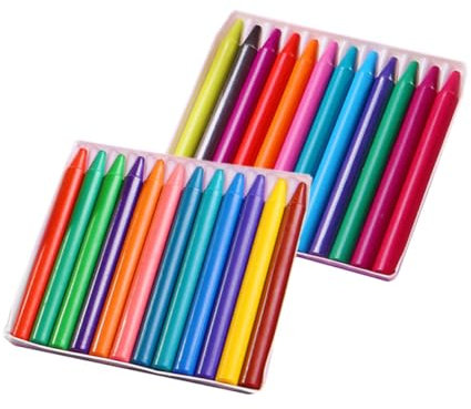 OFFIGAM 1packung Farben Rundplastik Wachsmalstifte Für Junge Mädchen Wasserlösliche Fingerfreundliche Malstifte Für Kreative Schulprojekte Und Kunstunterricht