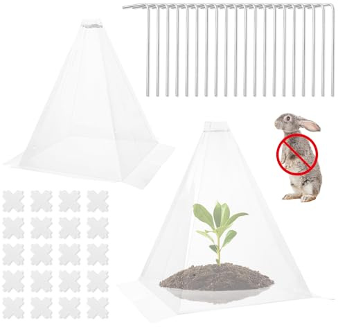 Lnopever 20 Pezzi Cappello per Piante,Protezioni per Piante,Coni Protettivi Antilumaca e Anti Gelo,Campana Riutilizzabile per Piante, con Coperchio Protettivo Trasparente e Rimovibile,Bianco