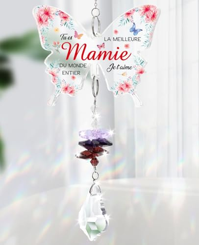 Funnli Cadeau Mamie, Attrape Soleil Cadeau d'anniversaire pour Mamie, Attrape-Soleil Cristal Cadeau Grand Mere, Anniversaire, Fete des Grands Meres, Retraite, Noel, Merci Cadeau pour Mamie (Mamie)