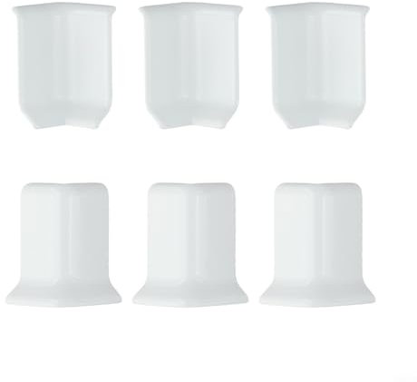 5 4 cm Baseboard Trim Corner Blocks 6 Piece Set for Interior Design Solutions (S White)