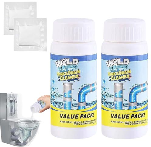 Heavy Duty Sink & Drain Unblocker, 2025 New Toilet Unblocker, Wild Sink and Drain Cleaner Powder, Restroom Cleaning Foam Powder, All-Purpose Pipe Opener for Kitchen Bathroom Restroom Shower (2)