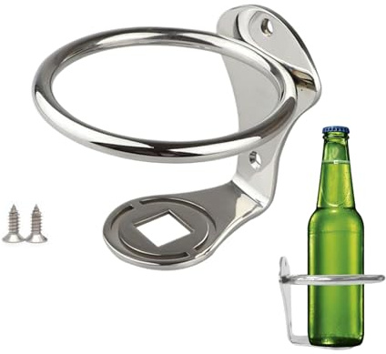 Opilroyn Portabicchieri a forma di barca, ad anello, da parete, in acciaio inox, per sport acquatici, casa, tazze, lattine, bottiglia d'acqua e caffè
