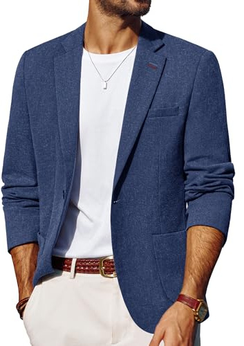 PJ Paul JONENS kavaj för män normal passform en knapp casual sportrockar, Indigo, XL