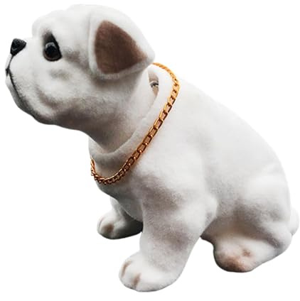 Ziennhu Wackelkopfhund fürs Auto – Innendekoration mit schwingendem Hund aus Kunstharz | Süße und kreative Bulldogge | Originelles Gadget für Armaturenbrett, Auto, Schreibtisch oder lustiges Geschenk