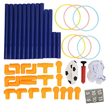 Kit mini pallone da calcio da pavimento 2 in 1 Set da gioco con pallone per bambini Cerchio da lancio giocattolo interattivo per interni ed esterni