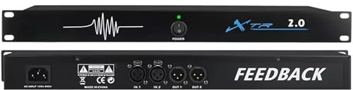 Professioneller Feedback-Unterdrücker, Audioprozessor, Mikrofon-Rückkopplungs-Frequenzwandler, digitale Rückkopplungsunterdrückung Stufe 5, for Bühne, KTV, Bar und Party(2 in 2 out)
