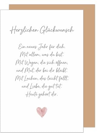 Edition Seidel Premium Glückwunschkarte zum Geburtstag mit Umschlag. Grußkarte Karte Geburtstagskarte Spruch für Mann Frau Freund Freundin Liebe Glück Mut Lachen Herz (G4128 SW126)