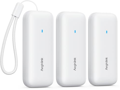 Aegislink WLAN Thermo-Hygrometer Innen, App-Warnungen, 3 Stück, ATHZ | Alexa-kompatibel, Smart Temperaturmonitor & Luftfeuchtigkeitssensor, Verlaufsdaten & Datenexport, für ABSZ-Basisstation