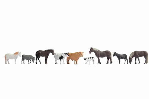 Noch - 36713 - Modélisme Ferroviaire - Animaux À La Ferme 9 Figurines