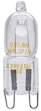 Osram Halopin, Backofen-Lampe 230 V, 25 W, G9 Halogen, Stiftform, für öfen und Mikrowellen, geeignet für hohe Temperaturen