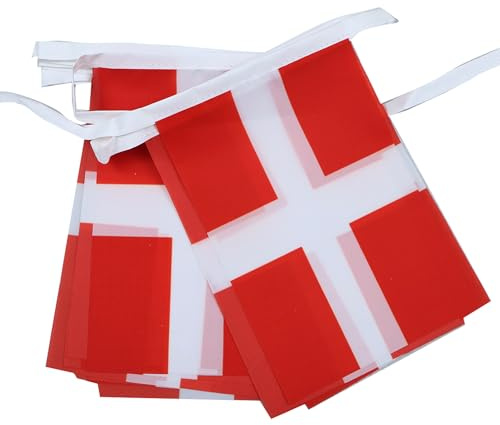 AZ FLAG Guirlande Savoie 6 m 20 drapeaux Polyester Léger 21x15 cm | Usage intérieur et extérieur Guirlande de drapeaux savoyard drapeaux cousus sur un ruban renforcé