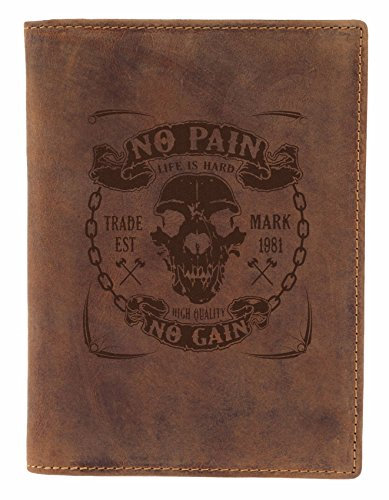 Greenburry Vintage Herren Leder Ausweis Etui Braun 16,5x12x1 cm