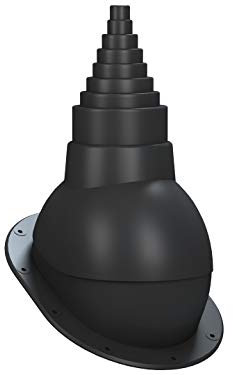 Dachdurchführung für Flachdach Ø19–90 mm – für TV-Antenne, Satellit, Blitzschutz, Kommunikation, Flache Dachabdeckung, Dachdurchgang mit EPDM-Dichtung (RAL 9005 - Schwarz)