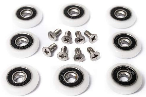 Duschkabine Rolle Ersatzteile Rollenführung Edelstahl Dusche Duschkabinenrollen 21mm Set 8stk mit Schrauben M5