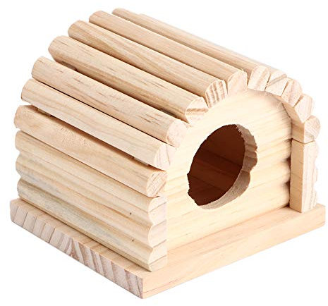 Huakii 𝐖𝐞𝐢𝐡𝐧𝐚𝐜𝐡𝐭𝐬𝐠𝐞𝐬𝐜𝐡𝐞𝐧𝐤 Naturholzhaus Villa Leicht zu reinigendes Hamsterhaus, Leiter gewölbtes Hamsterhaus aus Holz, Zuckersegelflugzeuge für Hamster
