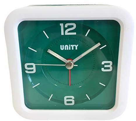 Unity Quadratischer Piepton-Wecker – 49021, Kunststoff, Grün/Weiß, 9.5 x 9.5 x 4.5 cm