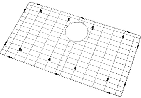 LQS Kitchen Sinks Grid, Sink Protectors for Kitchen Sinks 28 3/8 x 15 3/8 with Rear Drain Hole for Single Sink Bowl, Stainless Steel Sinks Grate, Sink Protector, Sinks Bottom Grid
