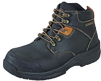 Orthofeet Men's Orthopedic Granite Waterproof Slip Resistant Work Boot, Black, Size 9
