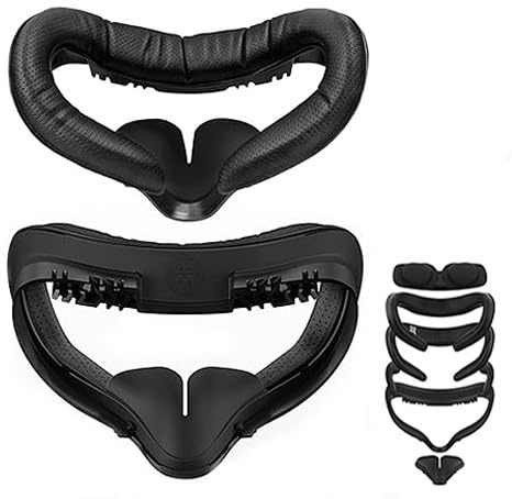 AMVR Resilient VR Facial Vent Soft Interface Bracket für Q2 & Anti-Leckage Light PU-Lederschaum-Gesichtsabdeckung Ersatzpolster, Custom Comfort Zubehör 7-in-1 Set (Nicht kompatibel mit Quest 3)