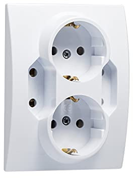 4-fach Unterputz Schukosteckdosen Scutzkontakt Steckdose Einbau Steckdose IP20 (5401 Weiss)