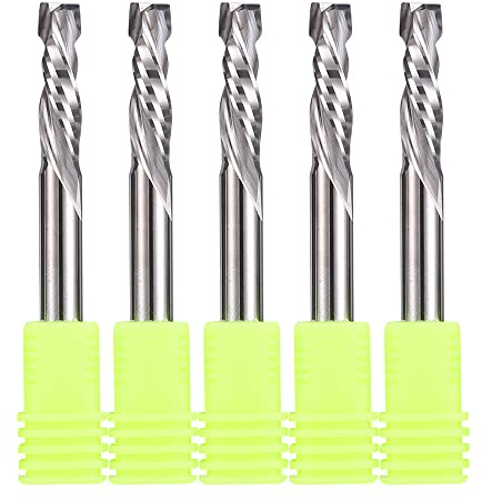 EU_HOZLY 5 Stück Hartmetall-Kompressionsfräser Up&Down 2 Flöten-Schaftfräser 6mm Schaft mit 6mm Schnittdurchmesser, 22mm Schnittlänge für CNC-Fräsmaschine