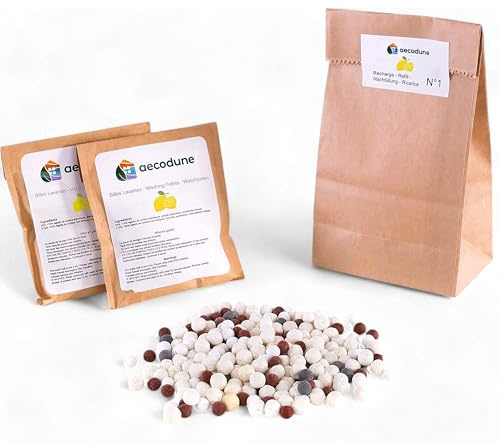 aecodune Recharge Lessive Ecologique Economique 2 Ans - 240 Lavages - Pour Boule de Lavage Machine a Laver - Lessive Poudre Naturelle en Perles de Linge - Lessive Hypoallergenique Citron